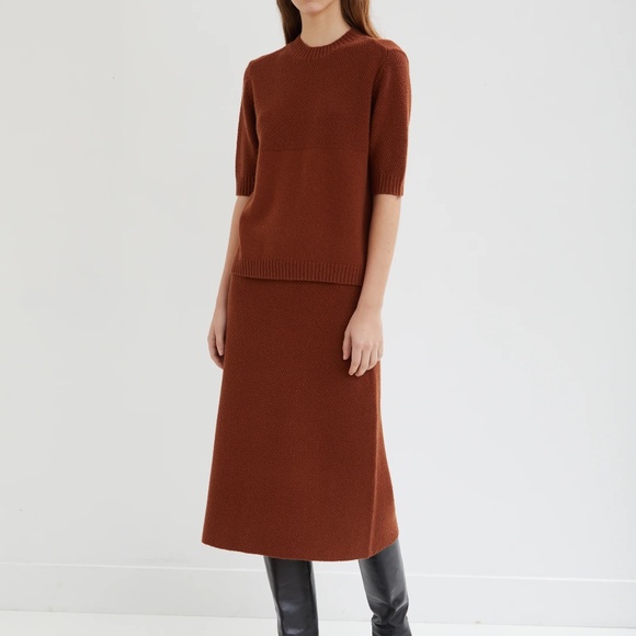 La Garconne Ara Knit Skirt - Clove - Picture 1 of 6